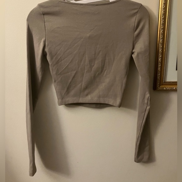 (US S) BNWT Zara long-sleeved cropped top - Picture 3 of 5